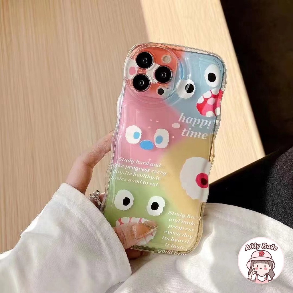Ốp Điện Thoại TPU Mềm Bo Viền Chống Bẩn Màu Gradient Hình Quái Vật Hoạt Hình Cho IPhone 14 Pro Max 13 12 11 Pro Max