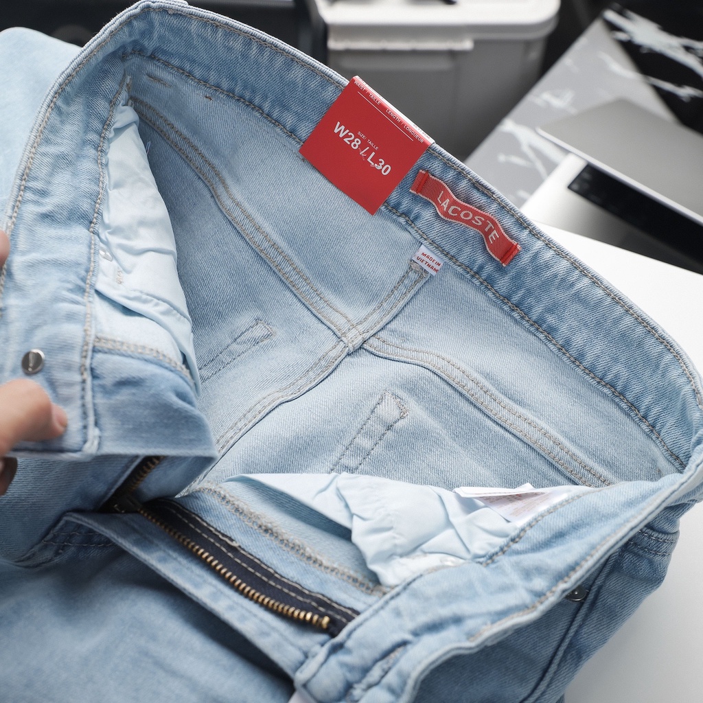 Quần jean nam, quần bò nam cao cấp slimfit LC xanh sáng 230211 foxxmen