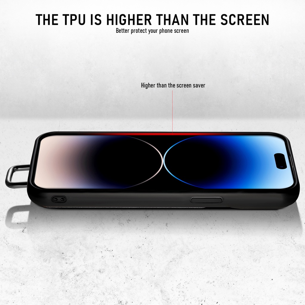 Ốp Điện Thoại Da Kèm Ngăn Đựng Thẻ Chống Sốc Cho iPhone 14 13 Plus Pro Max