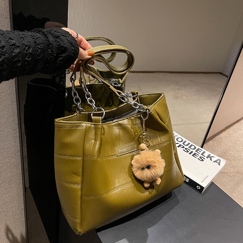 Ielgy Túi Đeo Vai Sức Chứa Lớn Họa Tiết Đá Tương Phản Đơn Giản Dễ Phối Đồ Cho Nữ