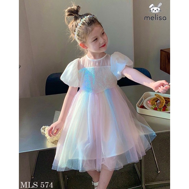 Đầm công chúa hiệu Melisa, đầm sắc màu, đầm màu trắng