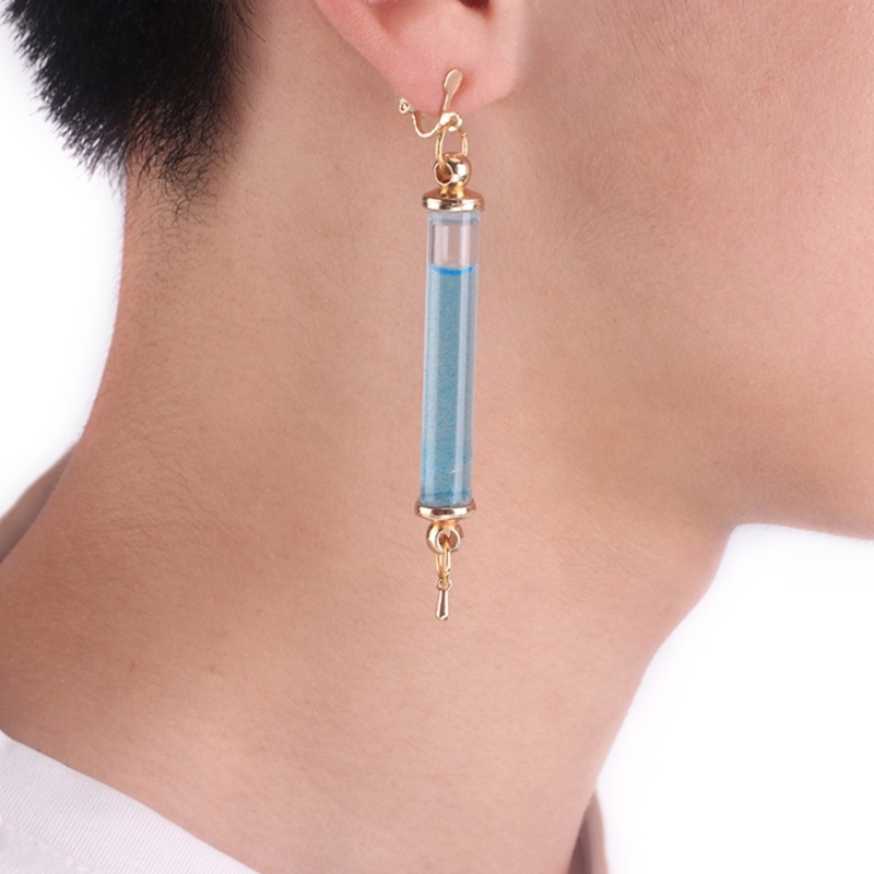 San * Bông Tai Hình Trụ Dạng Kẹp Bản To Trang Phục Hóa Trang Dự Tiệc Cho Nữ