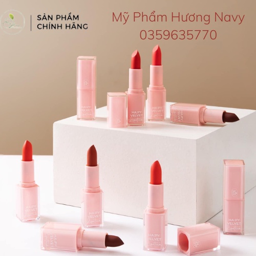 Son thỏi Hapy Velvet Lipstick nhung lì siêu mềm mịn lâu trôi 4.5g chính hãng