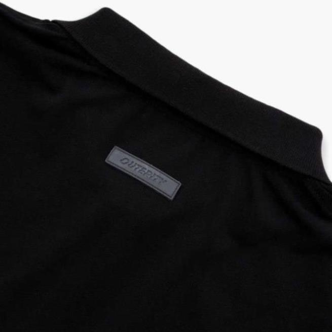 Áo polo nam nữ local brand unisex Outerity Cá Sấu Cross Cut / Đen&Xám / ORT.B 704 2023 seller LocalBrand