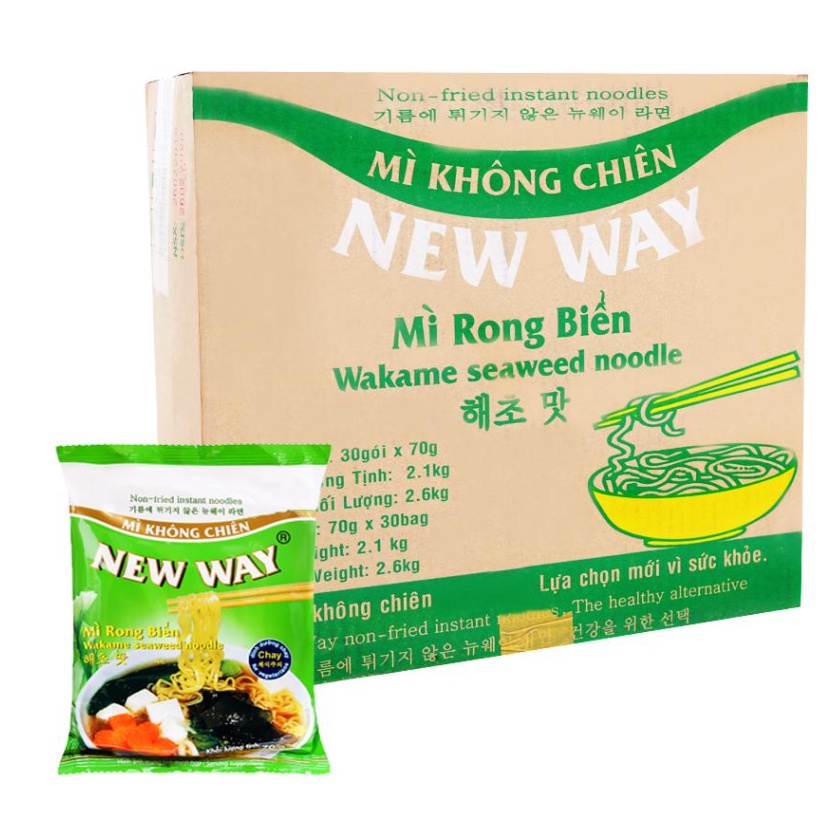 Mì không chiên New Way rong biển 70g (30 gói / thùng)