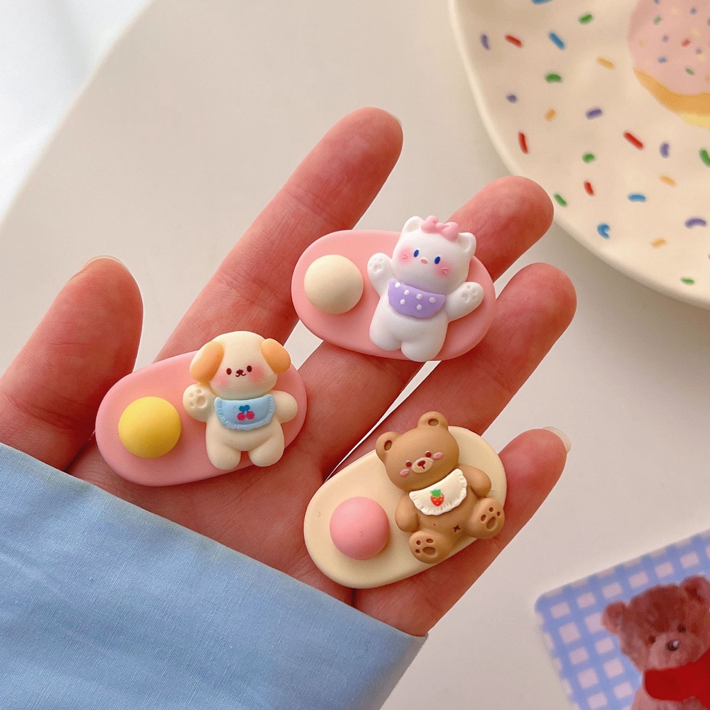 Kẹp Tóc Hình Gấu / Mèo Dễ Thương Thời Trang Cho Nữ