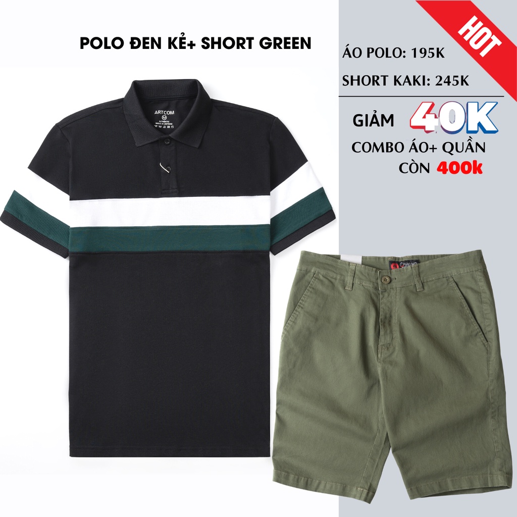 [Giảm 40k combo] áo polo nam và quần short kaki owen chất cotton mềm mại thấm hút mồ hôi form regular trẻ dtrung