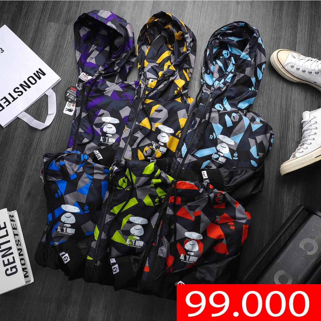 Khoác gió có nón camo