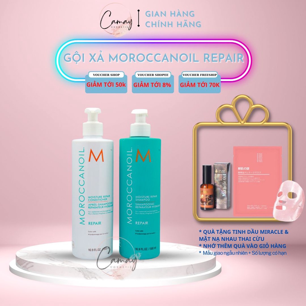 DẦU GỘI XẢ PHỤC HỒI ĐỘ ẨM MOROCCANOIL REPAIR 500ML