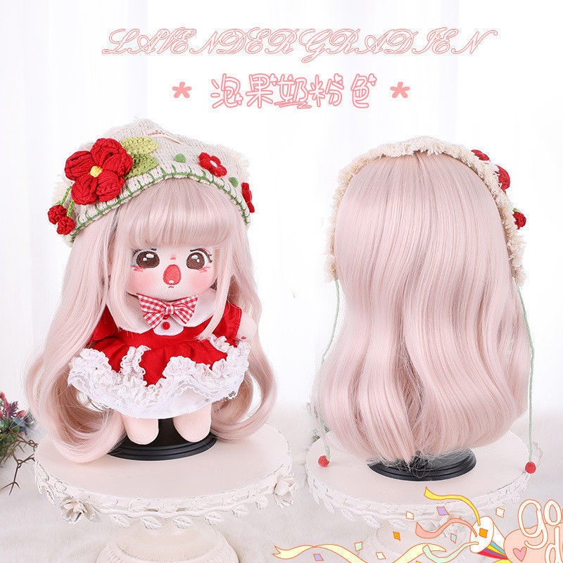 Bộ Tóc Giả Xoăn Dài Bằng cotton Lụa Chịu Nhiệt Cao Phù Hợp Cho Búp Bê 20cm