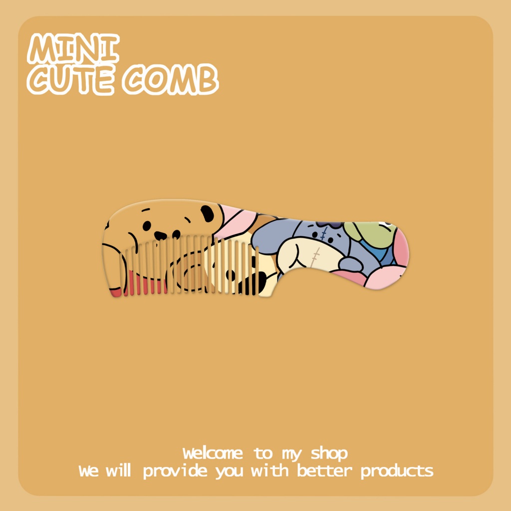 Lược Chải Tóc Mini Chống Tĩnh Điện Thiết Kế Hình Gấu Dâu Tây Dễ Thương