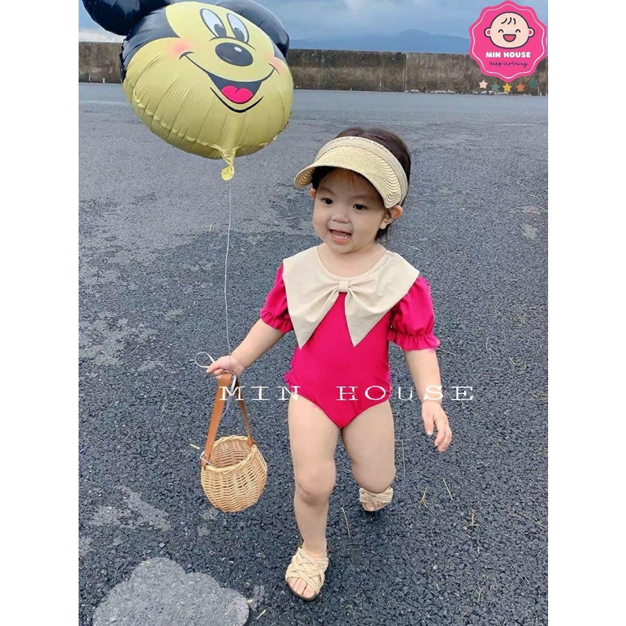 (8-25kg) Bikini, đồ bơi mẫu dây đan lưng mới 2023 cho bé gái đi chơi biển