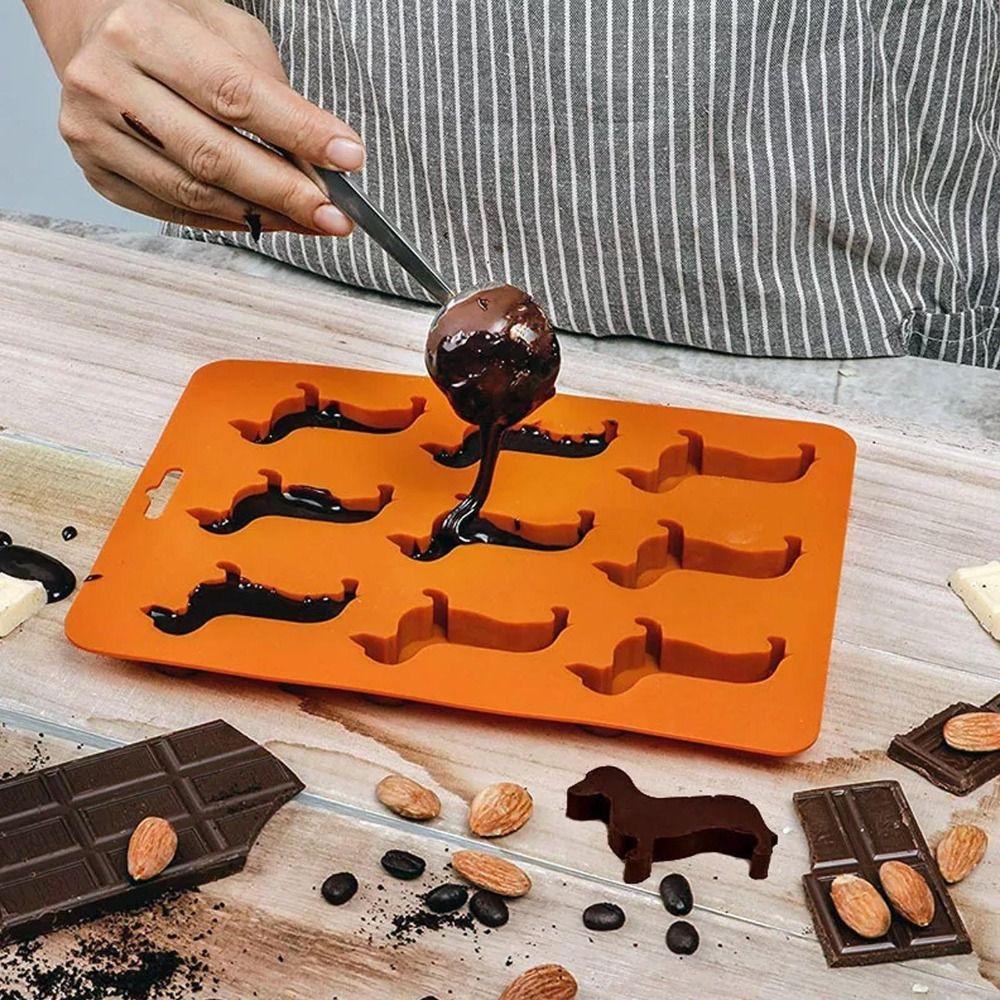 Khay Làm Đá Bằng Silicone DIY Dễ Tháo Gỡ Hình Dachshund Thanh Lịch Cho Nhà Bếp