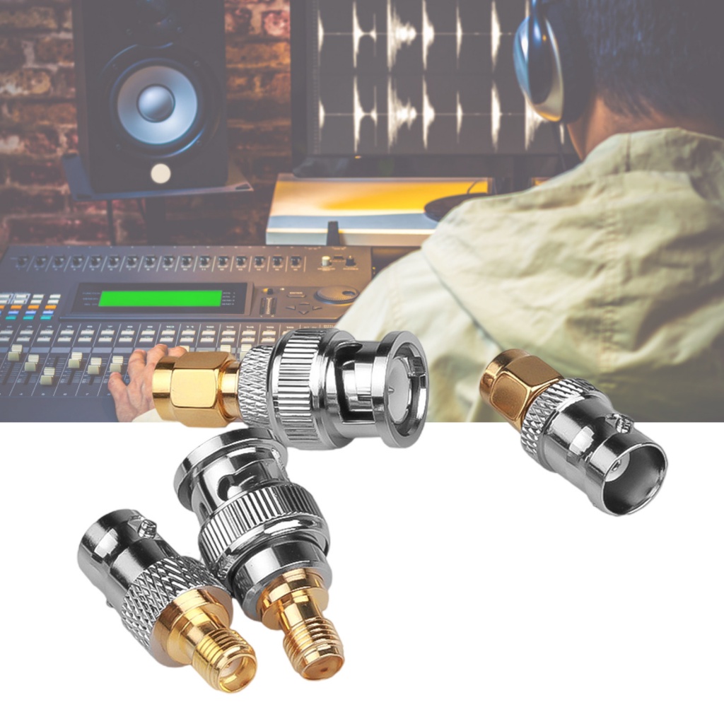 Bộ 4 Đầu Nối Chuyển Đổi Tín Hiệu RF BNC Sang SMA Chuyên Dụng