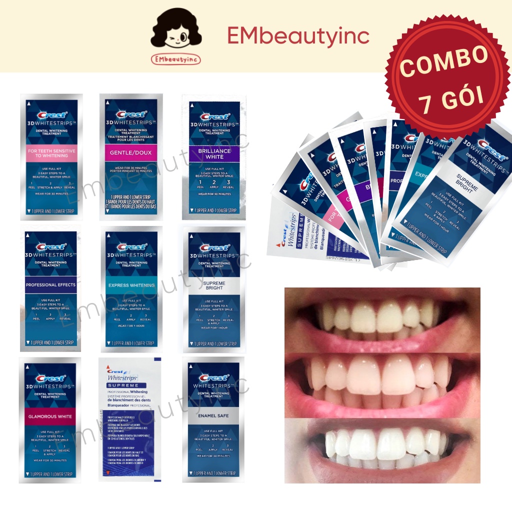 Miếng dán trắng răng Crest 3D Whitestrips