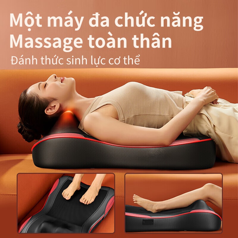 Máy massage lưng, đệm tựa dùng trên xe ô tô đa năng toàn thân vùng cột sống cổ thắt lưng, máy massage vai gáy dùng tại