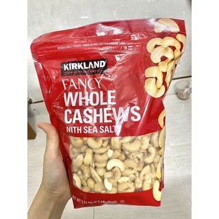 Hạt điều với muối biển Kirkland Fancy Whole Cashews With sea salt 1,13kg