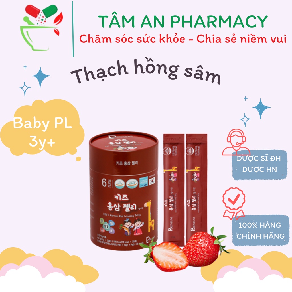 Thạch hồng sâm Baby PL Hàn Quốc vị dâu tây cho bé từ 3 tuổi