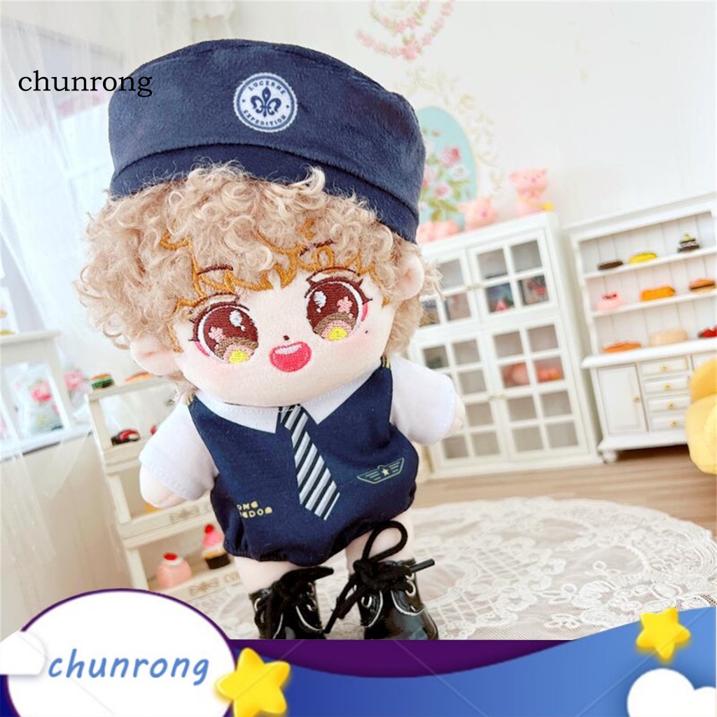 Cr Set Áo Liền Quần Và Giày Màu Xanh Dương Cho Búp Bê Cảnh Sát Bắt Mắt