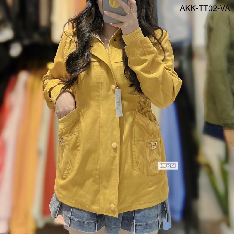 Áo khoác trung niên kaki cotton Gigi nón to có thể tháo rời, có túi trong có khoá kéo - sành điệu Hot Trend