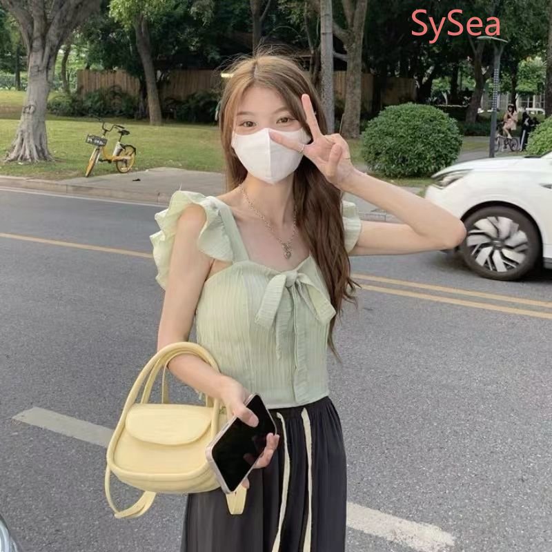 Áo Hai Dây Phối Nơ Phong Cách Pháp Cho Nữ