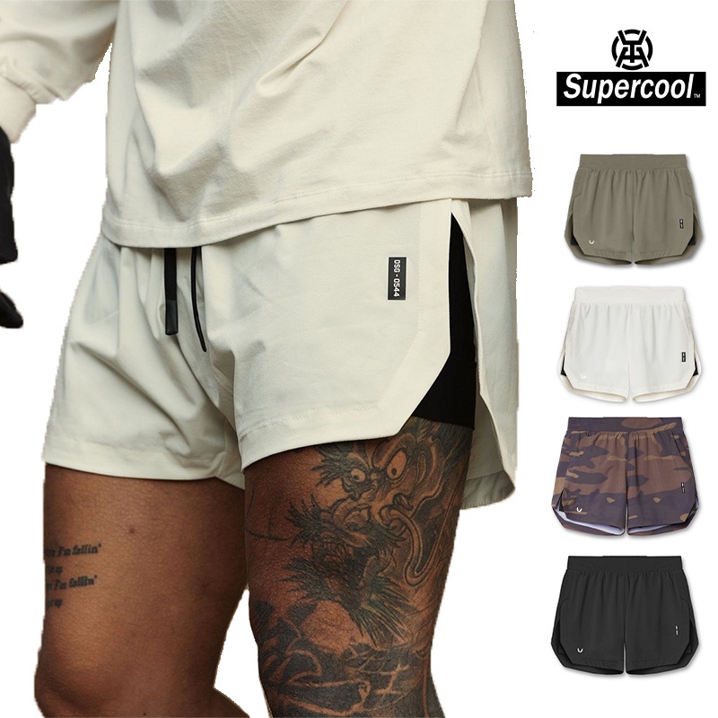 #SupercooL# 2 Lớp Quần Short Đùi Thể Thao Nam Quần Thun Giữ Nhiệt Thể Dục Chuyên Big Size Chuẩn Form Vải Thoáng Thun Lạnh PE Co Nhanh Khô Cao Cấp Co Giãn Phong Cách âu Mỹ Túi Hộp Mỏng Nhẹ Thương Hiệu Streetwear Nhiều Màu Chạy Bộ Bóng Rổ Gym Cầu Lông