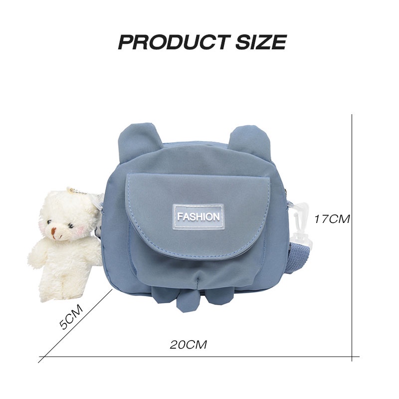 CATIMINI Túi Xách Đeo Vai Vải Bạt Hình Gấu Thời Trang Nhật Bản Đáng Yêu Dành Cho Nữ