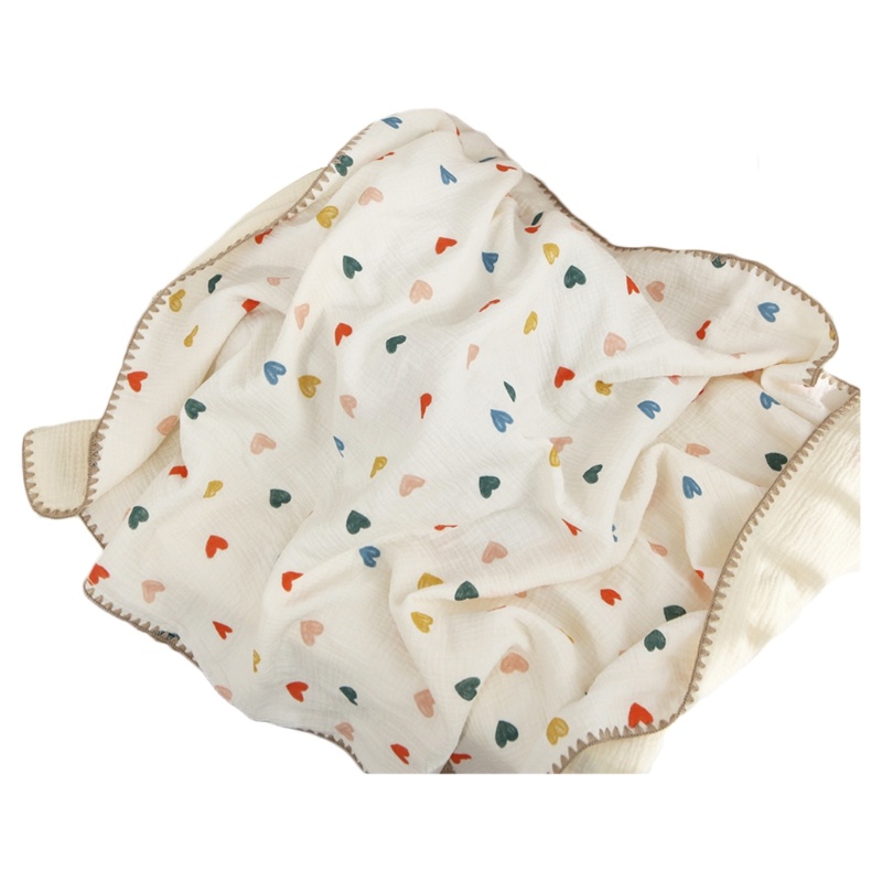 Chăn Cotton Muslin Quấn Em Bé Sơ Sinh Thấm Hút Tốt Thân Thiện Với Làn Da