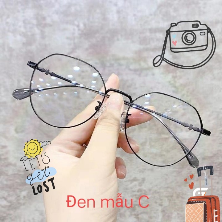 Kính không độ thời trang nam nữ unisex chống ánh sáng xanh, màu xanh nhẹ khi ra sáng