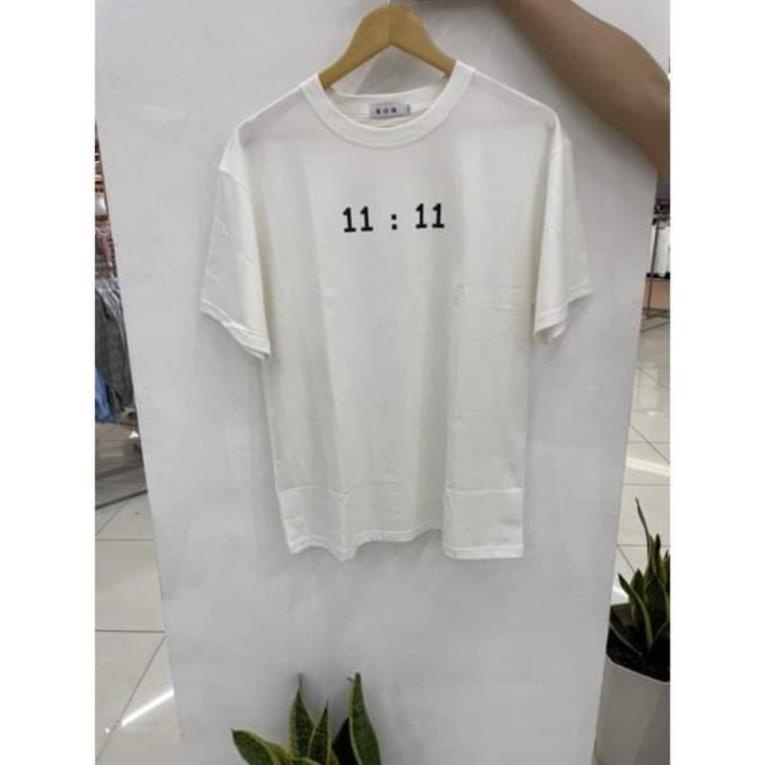 [ Rẻ Vô Địch ] Áo Thun 3158 Cotton Khô Form Rộng Nam Nữ Unisex In Chữ 11:11