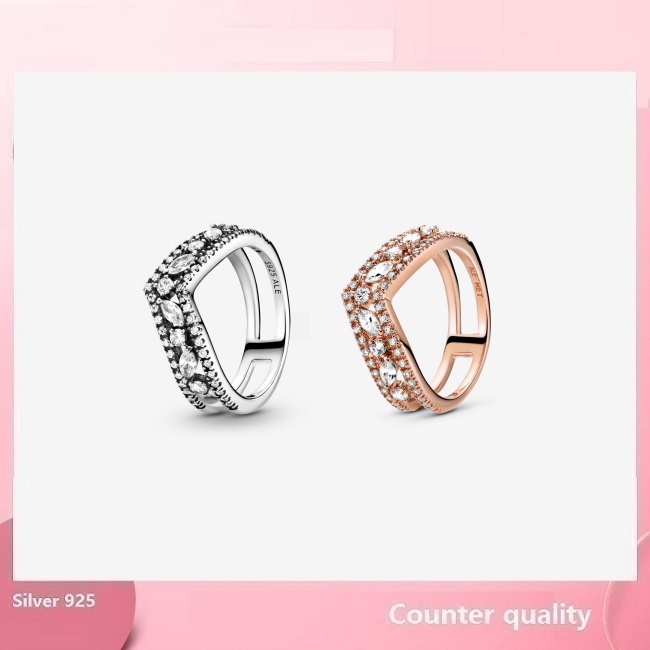 Nhẫn Đôi Mạ Bạc 925 Đính Đá Lấp Lánh