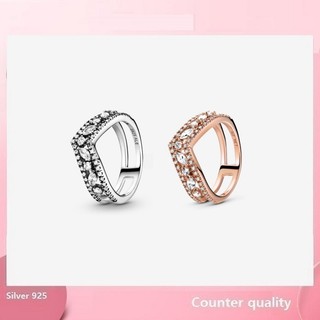 Nhẫn đôi mạ bạc 925 đính đá lấp lánh