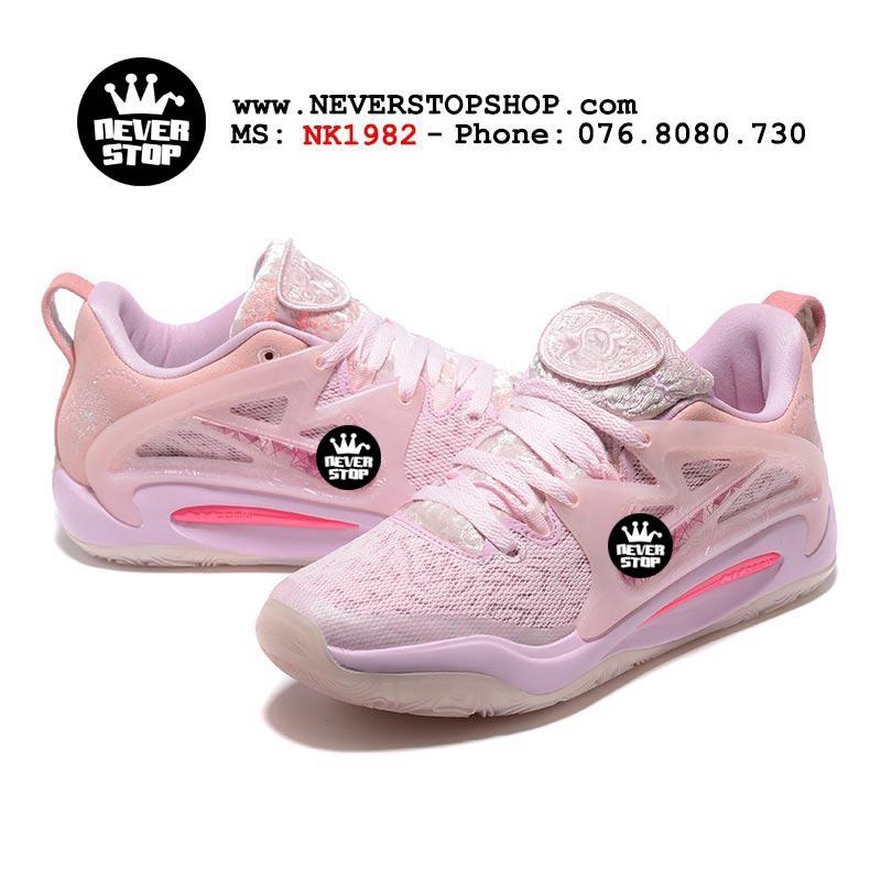 Giày bóng rổ KD 15 AUNT PEARL cổ thấp bản đẹp chuyên chơi outdoor, bộ đế zoom hỗ trợ bật cao [TẶNG VỚ] NeverStopShop.com