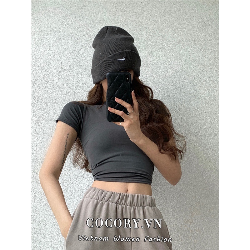 Cocory vn Áo Thun NgắN Tay DáNg Ôm (4 MàU)
