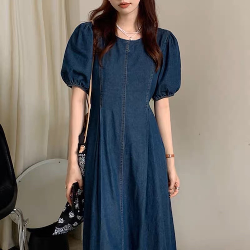 Đầm Jeans Babydoll Dáng Xoè Dài Taobao Order