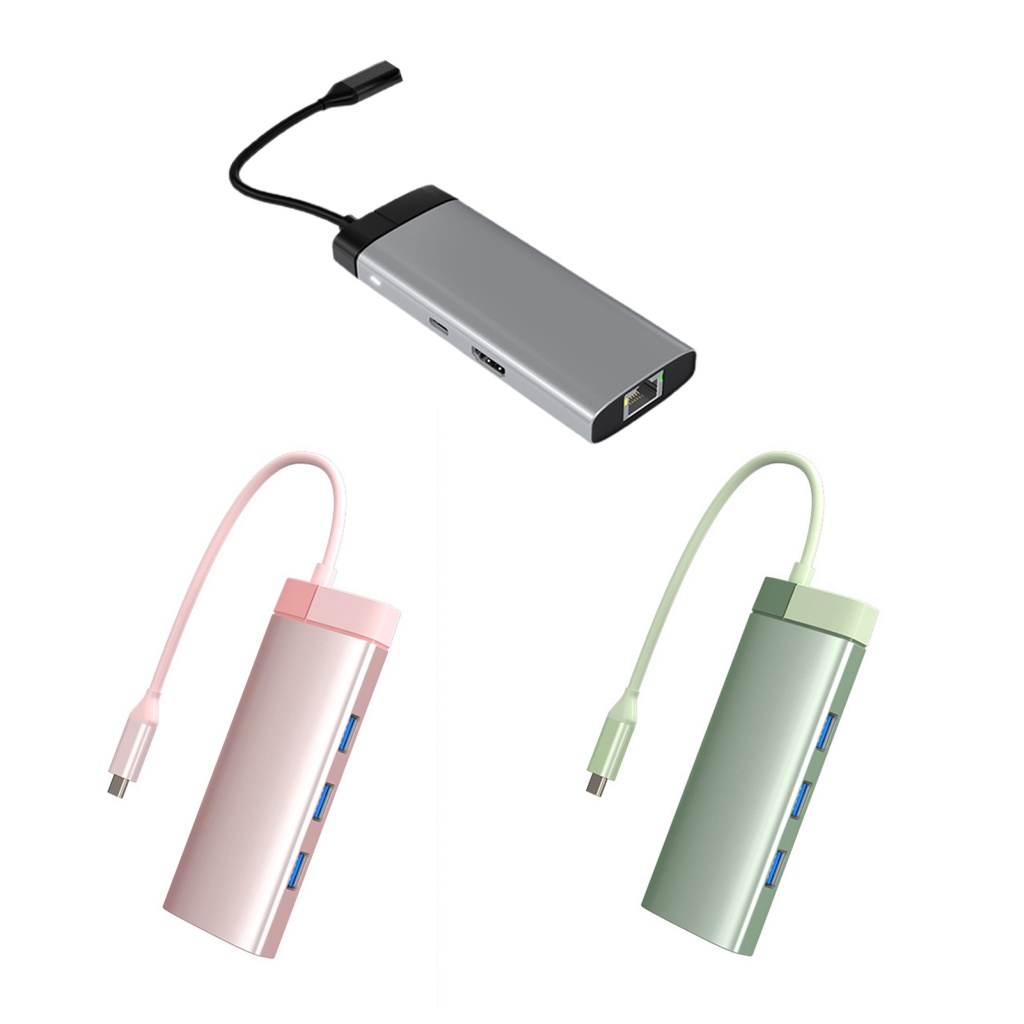 Bộ Chia Dữ Liệu Hoa Hướng Dương PD100W Gigabit Ethernet 4K HDMI 5Gbps Giao Diện USB Type-C Sang USB 3