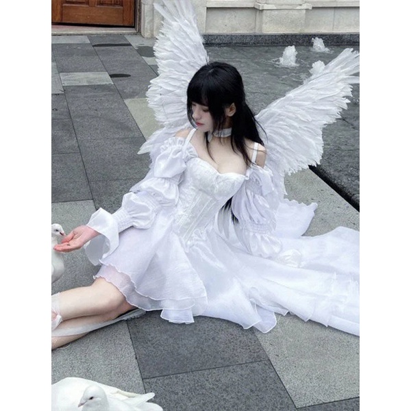 Bộ Áo Tay Phồng + Chân Váy Lưới Lưng Cao Thời Trang Mùa Xuân Mới 2023 Cho Nữ