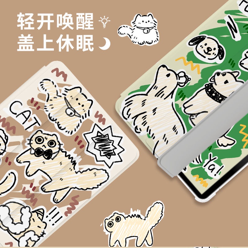 Ốp Máy Tính Bảng Mềm Hình Cún Dễ Thương Có Ngăn Đựng Bút Cho iPad Gen10 Pro11 "Pro12.9" 2022 Air4 / Air5 Gen7 / 8 / 9 mini6