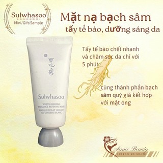 Nạ tẩy tế bào chết bạch sâm SULWHASOO WHITE GINGSENG RADIANCE RIFINING MASK 35ml loại bỏ tạp chất, cấp ẩm cho da rạng rỡ