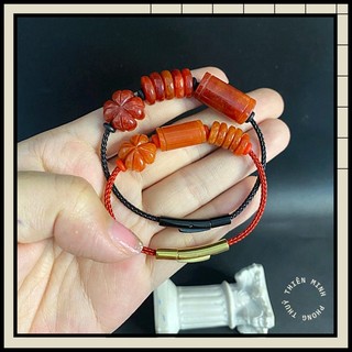 Vòng tay đồng điếu mix lu thống mix cỏ bốn lá ngọc huyết