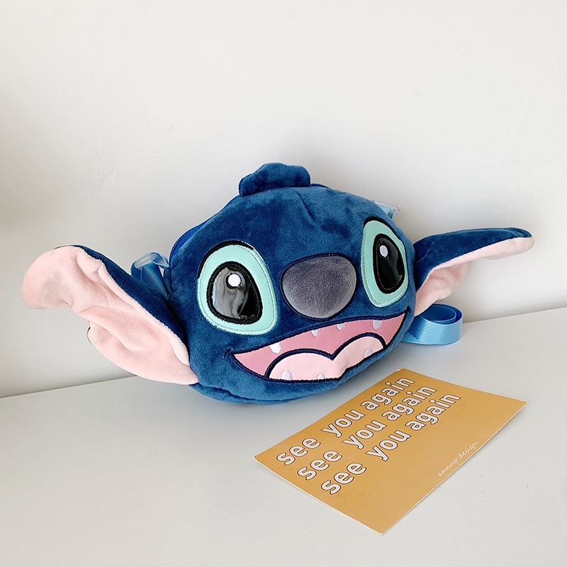 DISNEY Túi Đeo Chéo Hình Stitch Hoạt Hình Nhồi Bông Đáng Yêu Dành Cho Bé Gái