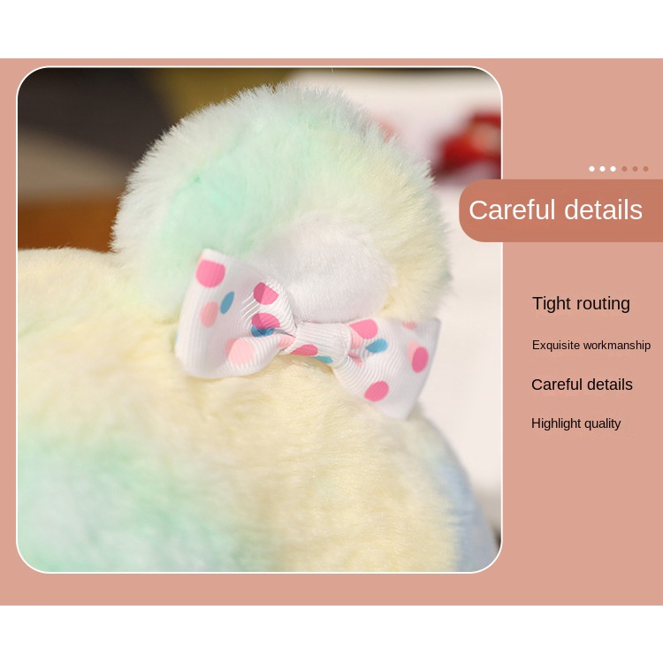 Thú Nhồi Bông Hình Gấu Thắt Nơ Màu Nhuộm Ngọc Trai Cho Bé