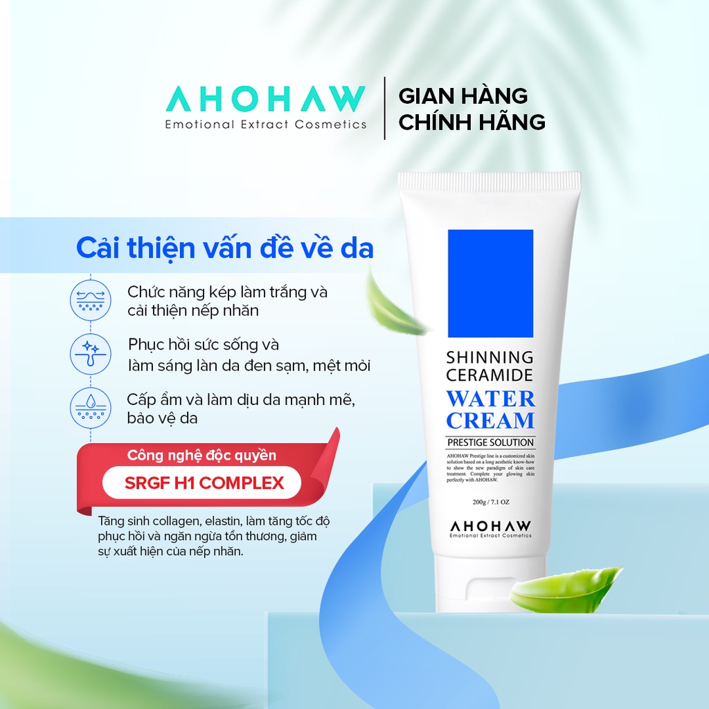 Kem Dưỡng Ẩm Phục Hồi Da AHOHAW Shinning Ceramide Water Cream 80g Ahohwa