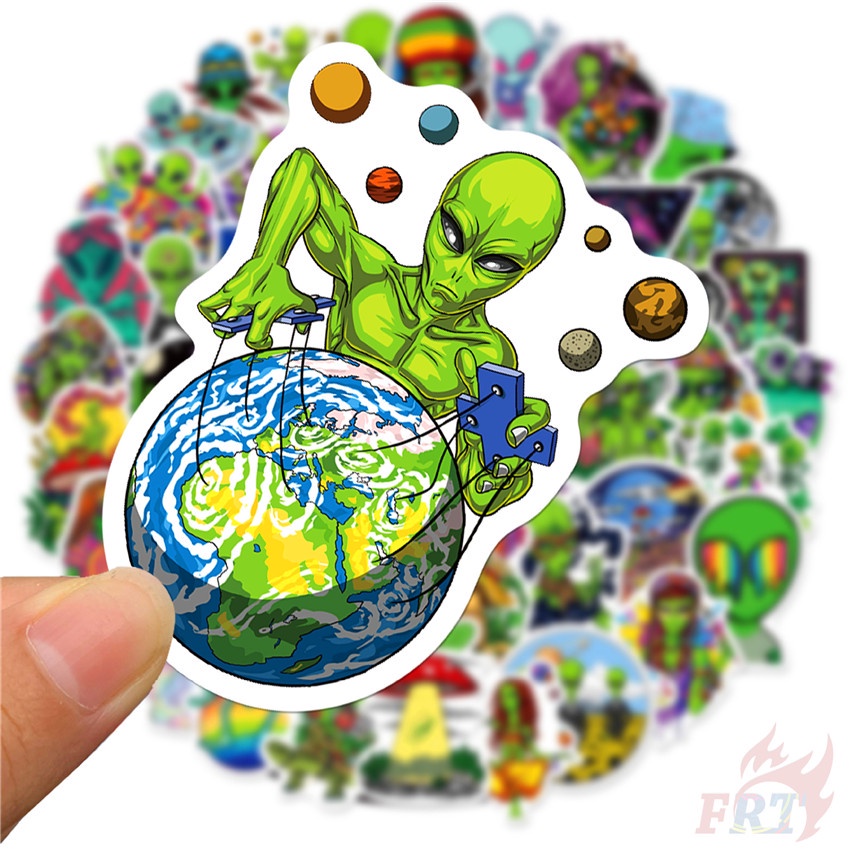 ❉ Sticker Dán Trang Trí Hình Người Ngoài Hành Tinh Vui Nhộn Series 01 ❉ Bộ 50 Sticker Chống Thấm Nước Xinh Xắn Dùng Trong Trang Trí