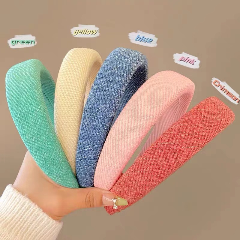 Băng Đô Cài Tóc Bản Rộng Màu Kẹo Phong Cách Hàn Quốc Mới 2023