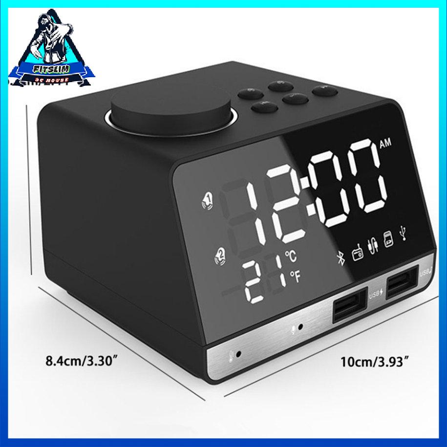 Điện thoại di động Sạc Led Smart Radio Đồng hồ báo thức Âm thanh nổi nhỏ [S/13]