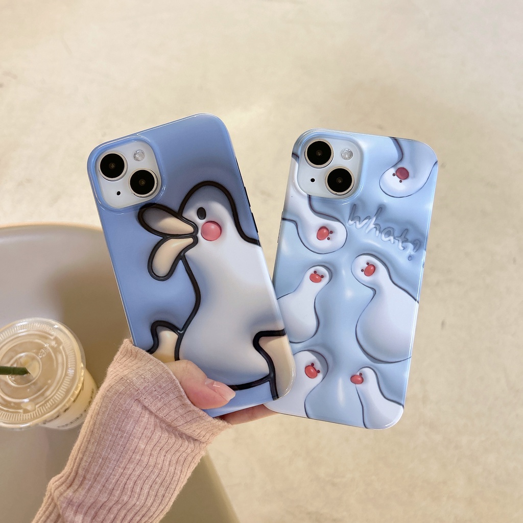Ốp Điện Thoại Tpu Dẻo Họa Tiết Hoạt Hình Chú Vịt Vui Nhộn Cho iPhone 14 13 12 11 Pro Max