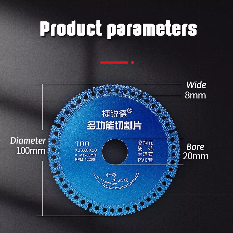 Lưỡi Cắt Kim Cương Đa Năng Đĩa Cắt Gạch Sắt Dùng Cho Máy Mài Cắt Cầm Tay 100mm