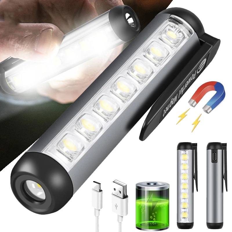 Đèn Pin Cầm Tay COB XPE XPE 4 Chế Độ Chống Thấm Nước Siêu Sáng Đa Năng Kèm Kẹp Và Sạc USB Tiện Dụng Mang Theo Du Lịch / Cắm Trại