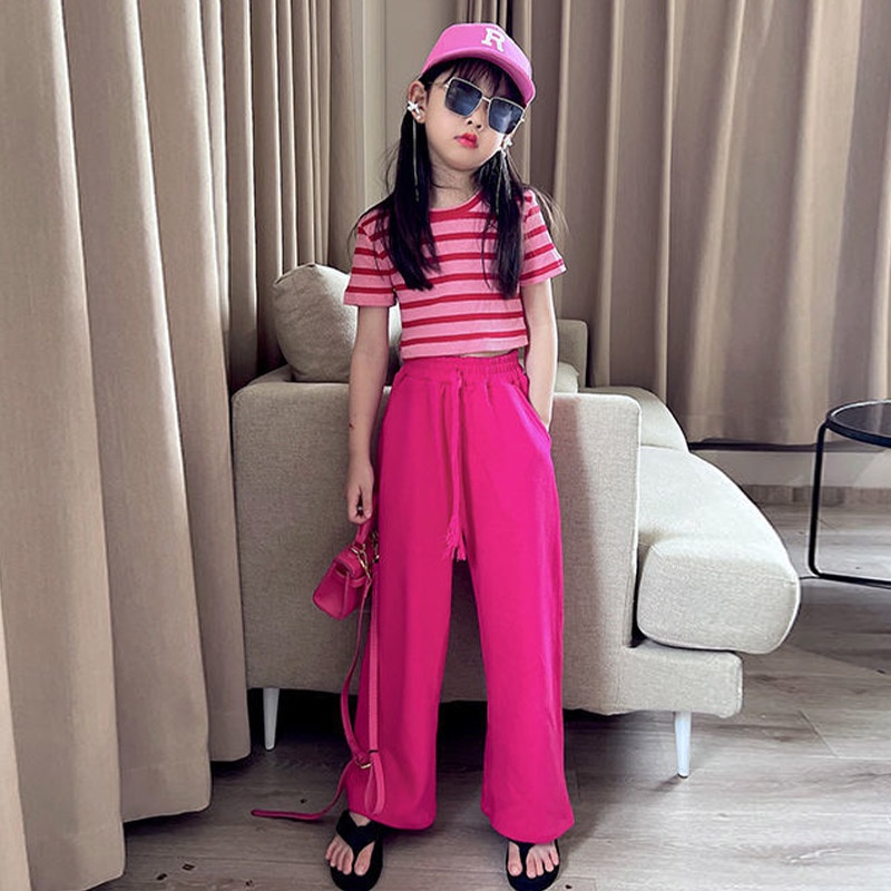 CATIMINI Áo Thun Ngắn Tay Họa Tiết Kẻ Sọc Phong Cách Phương Tây Thời Trang Mùa Hè Mới Cho Bé Gái